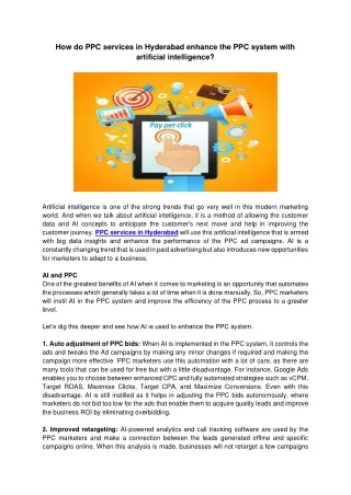 how do ppc services in hyderabad enhance