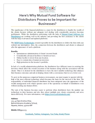 here s why mutual fund software for distributors