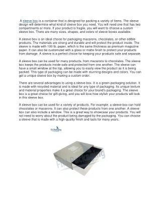 a sleeve box is a container that is designed