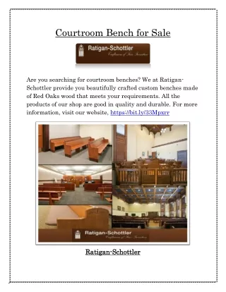 courtroom bench for sale