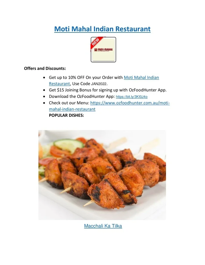 Moti Raj Ripon Menu PPT - 5% off - Moti Mahal Indian Restaurant Menu Malvern, VIC ...