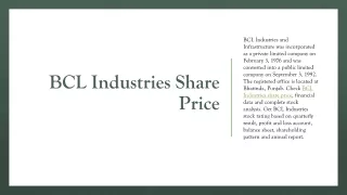 bcl industries share price