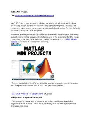 mat lab mini projects