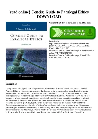 {read online} Concise Guide to Paralegal Ethics DOWNLOAD