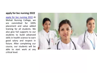 apply for bsc nursing 2022