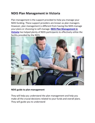 NDIS Plan Management in Victoria