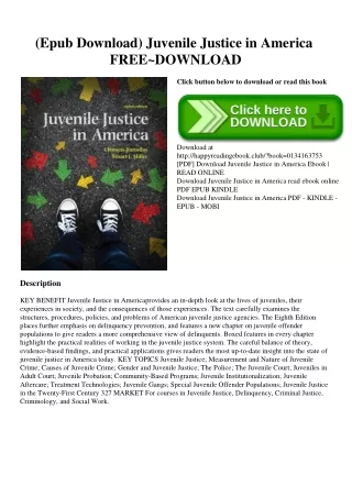 (Epub Download) Juvenile Justice in America FREE~DOWNLOAD