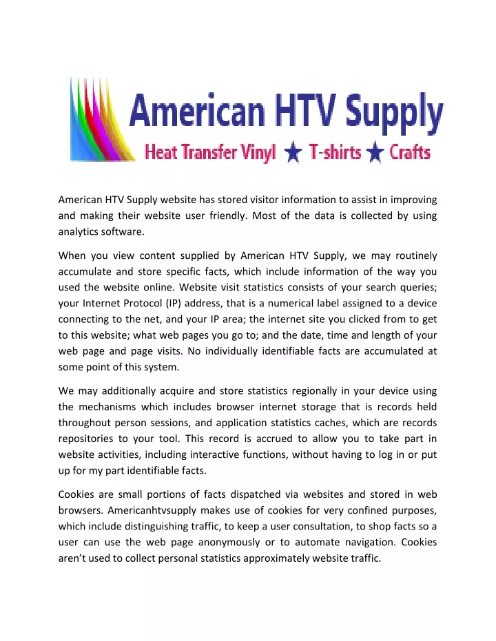 american htv supply website has stored visitor