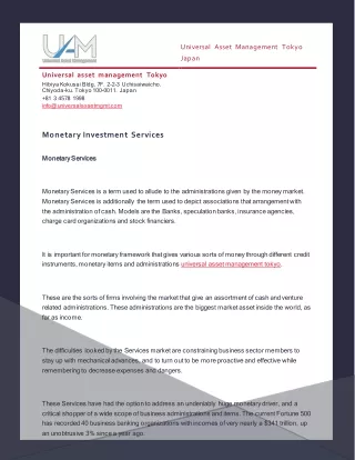 Financial Investment Services
