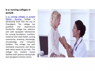 b sc nursing colleges in punjab