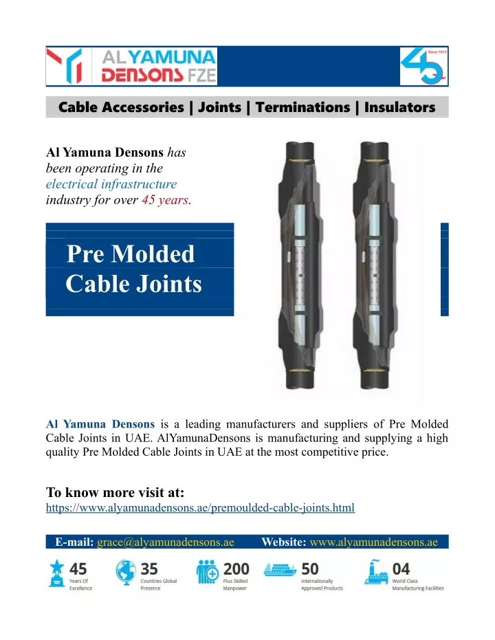 cable accessories joints terminations insulators