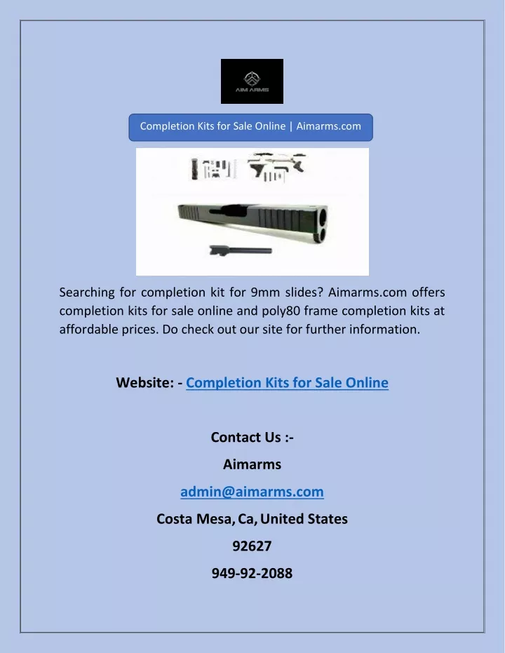 completion kits for sale online aimarms com