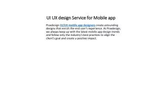 UI UX Design Service for Mobile App