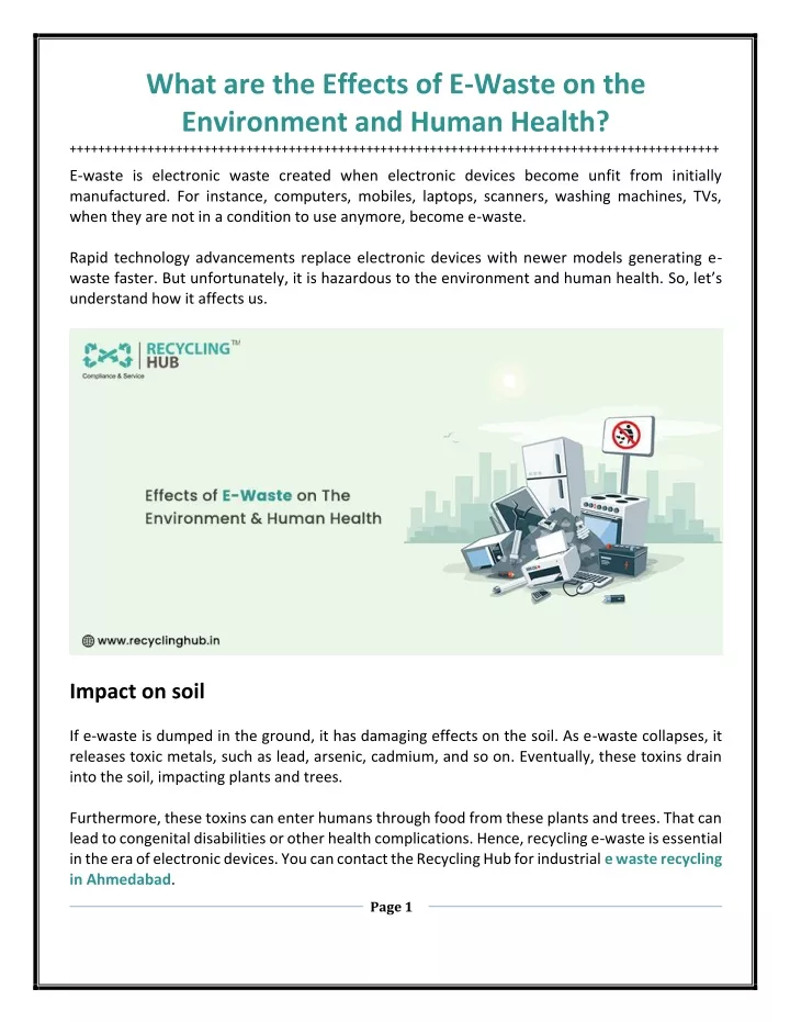 what are the effects of e waste