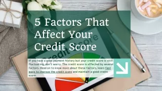 5 Factors That Affect Your Credit Score