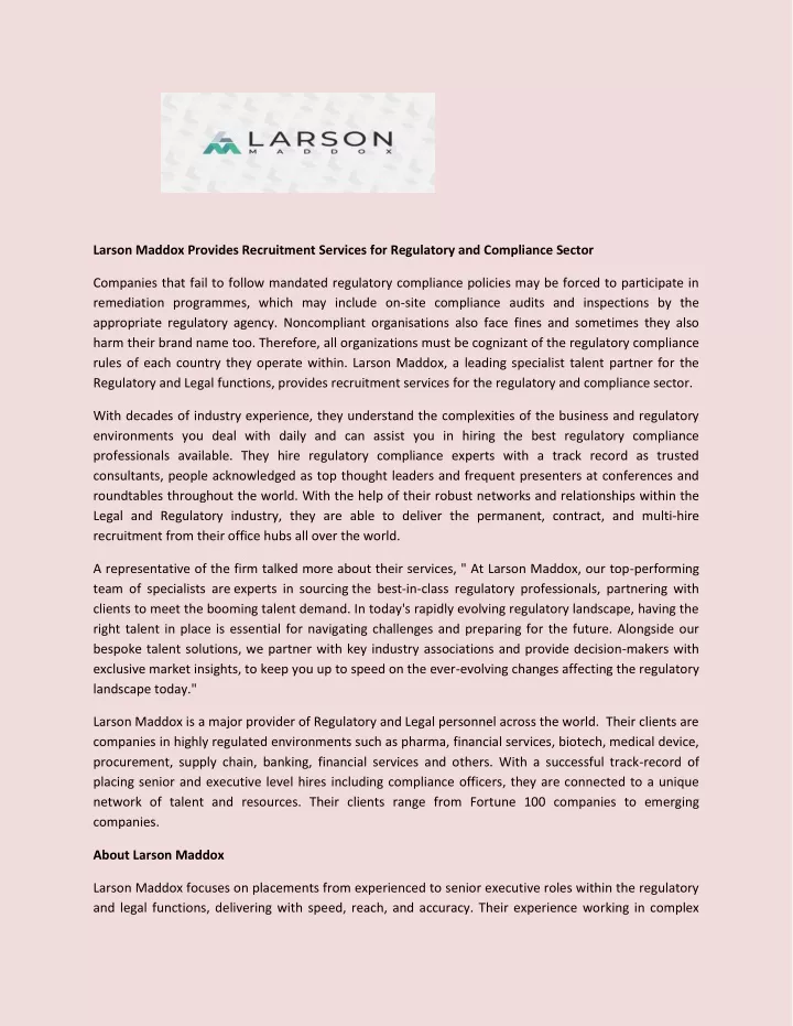 larson maddox provides recruitment services