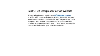 Best UI UX Design service for Website