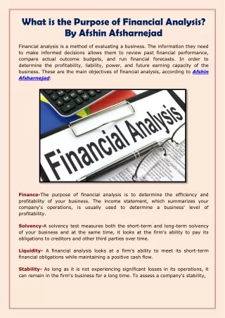 Afshin Afsharnejad- What is the Purpose of Financial Analysis-converted