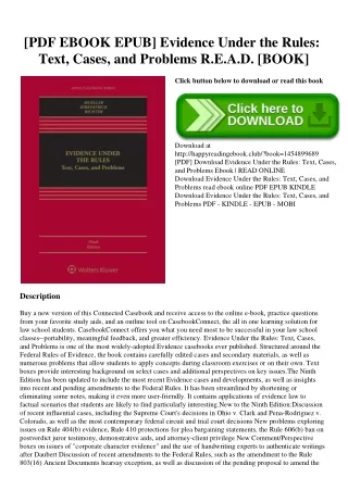 [PDF EBOOK EPUB] Evidence Under the Rules Text  Cases  and Problems R.E.A.D. [BOOK]
