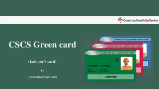 What is a CSCS Green laborer's card?