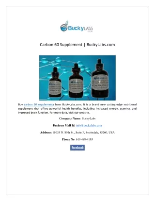 carbon 60 supplement buckylabs com