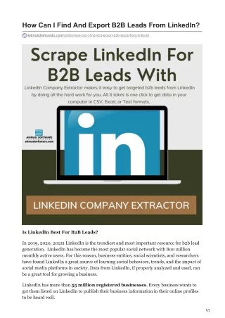 how can i find and export b2b leads from linkedin