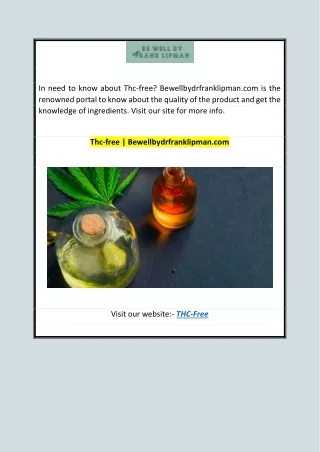 Thc-free  Bewellbydrfranklipman.com