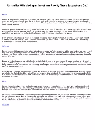 Unfamiliar With Making an investment? Check out This Advice Out!