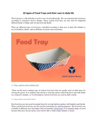 10 types of food trays and their uses in daily