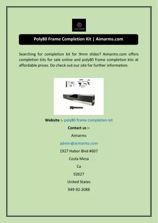 poly80 frame completion kit aimarms com