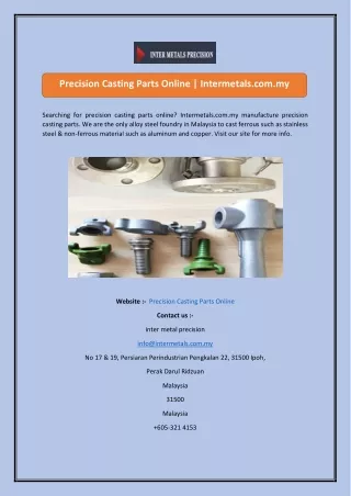 precision casting parts online intermetals com my