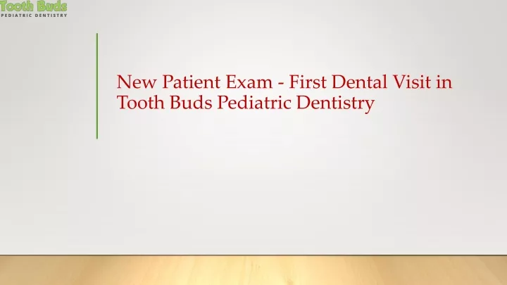 new patient exam first dental visit in tooth buds pediatric dentistry