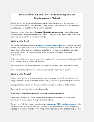 what are the do s and don ts of submitting amazon