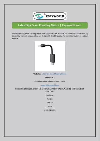 Latest Spy Exam Cheating Device  Kspyworld.com-converted