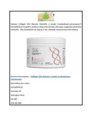 Collagen Skin Booster o smaku truskawkowo-cytrynowym Herbalife  Herbalfit24.pl