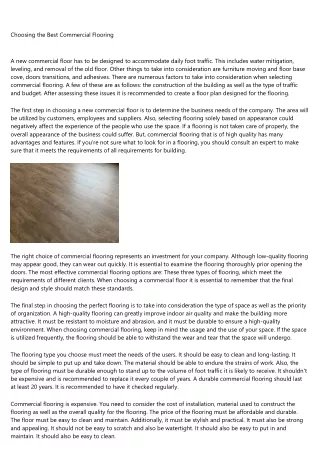 Fascination About Commercial Flooring