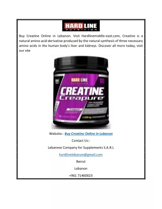 Buy Creatine Online in Lebanon  Hardlinemiddle-east