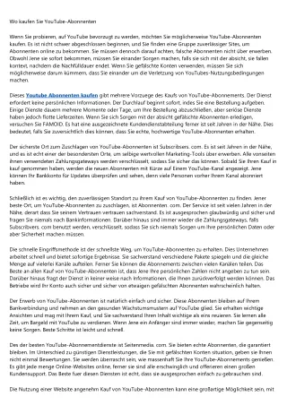 Wo kaufen Sie YouTube-Abonnenten