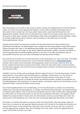 Bei wem kaufen Sie YouTube-Abonnenten
