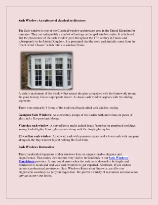 sash window an epitome of classical architecture