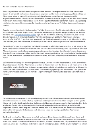 Bei wem kaufen Sie YouTube-Abonnenten