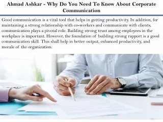 ahmad ashkar why do you need to know about