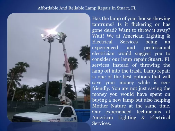 affordable and reliable lamp repair in stuart fl