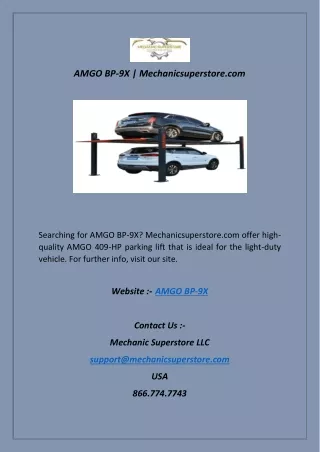 AMGO BP-9X | Mechanicsuperstore.com