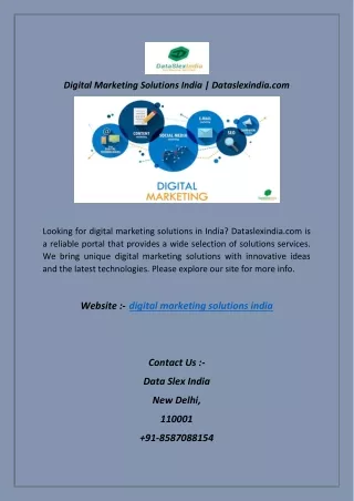 Digital Marketing Solutions India | Dataslexindia.com
