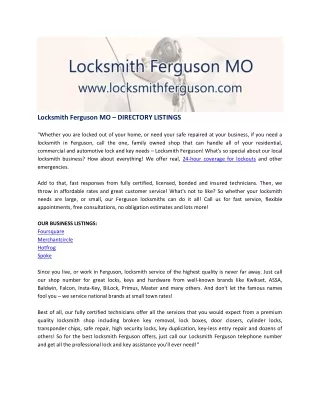 Locksmith Ferguson MO – Business Listings