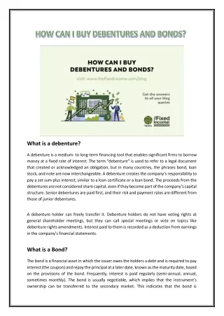 what is a debenture