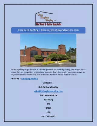 Roseburg Roofing | Roseburgroofingandgutters.com