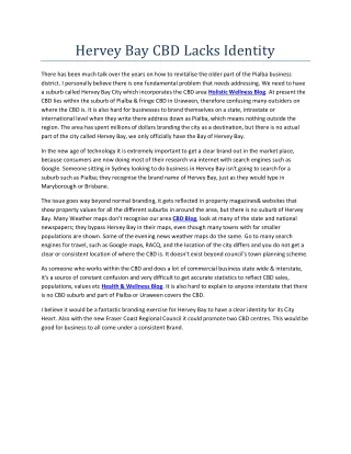 hervey bay cbd lacks identity