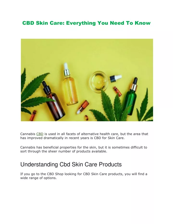 cbd skin care everything you need to know